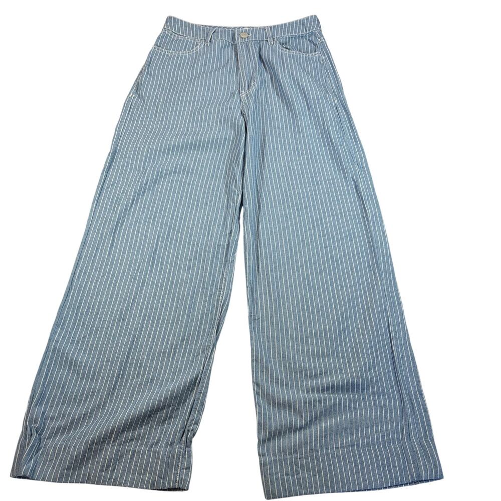 Habitual womens wide leg pinstripe lightweight denim pants.  Size 0/25. boho